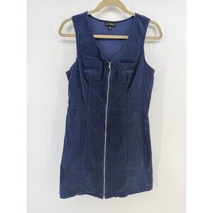 Sequin HEART Sleeveless Fall Micro Corduroy Layering Dress 13 cotton blue Zipper